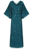 Adela Storm Green Embellished Maxi Dress