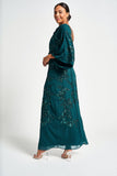 Adela Storm Green Embellished Maxi Dress