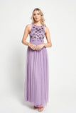Aeris Lilac Floral Embellished Maxi Dress
