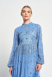 Agnes Sequin Maxi Dress - Powder Blue
