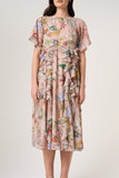 Aisley Floral Print Midi Dress