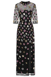 Alison Embellished Maxi Dress in Black
