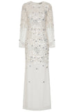 Alix White Floral Embellished Maxi Dress