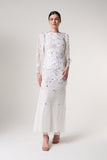 Alix White Floral Embellished Maxi Dress
