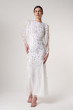Alix White Floral Embellished Maxi Dress