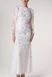 Alix White Floral Embellished Maxi Dress