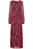 Amara Burgundy Embellished Maxi Dress