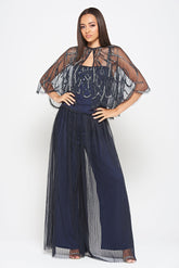 Anika Navy Embellished Three Piece Set