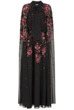 Anya Black Embellished Cape Sleeve Maxi Dress