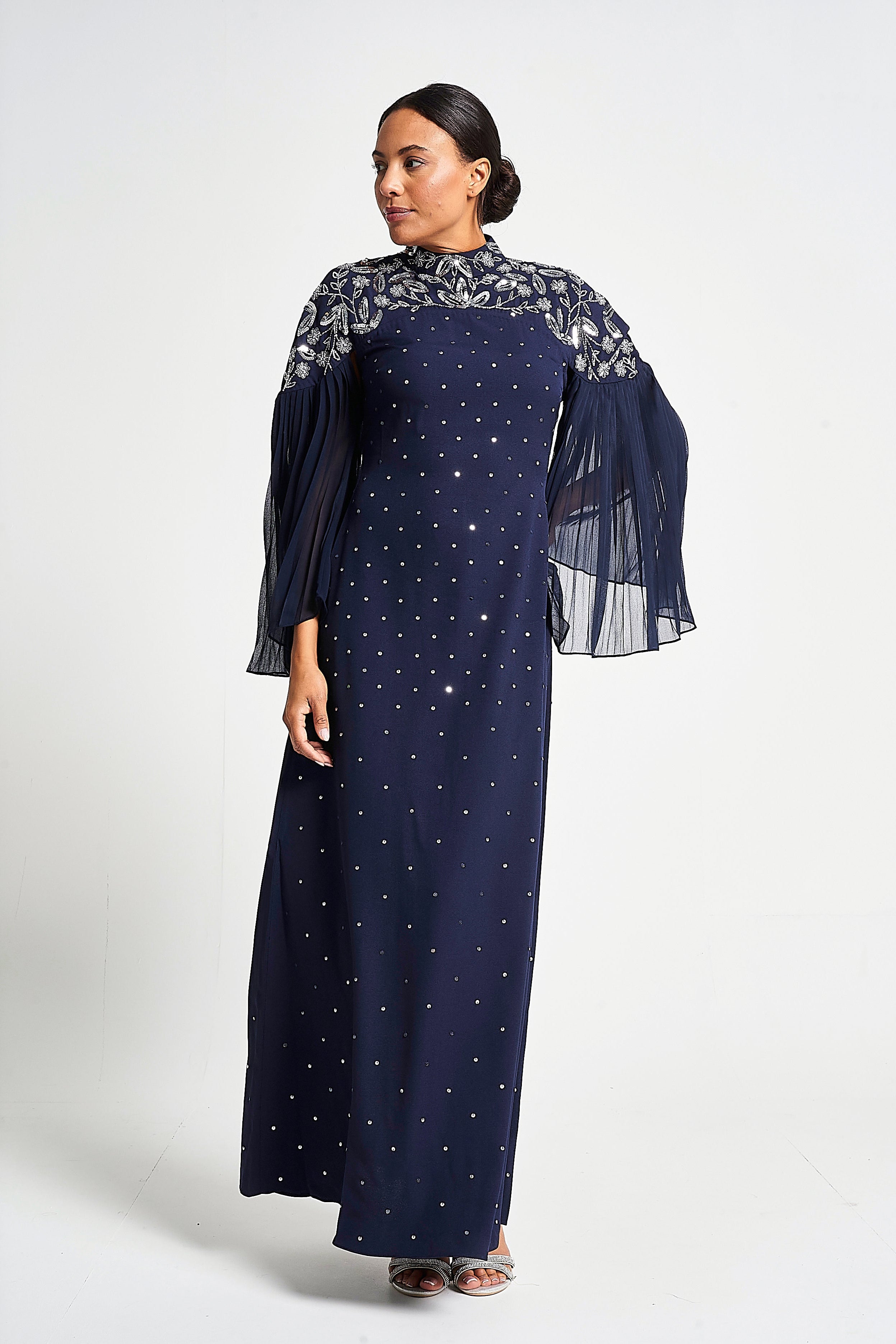 Arna Navy Sequin Maxi Dress