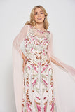 Aurelia Shell Embellished Cape Sleeve Maxi Dress