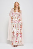 Aurelia Shell Embellished Cape Sleeve Maxi Dress
