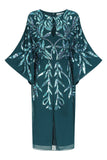 Beryl Deep Teal Sequin Midi Dress