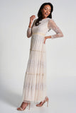 Calla Embroidered Maxi Dress - Nude