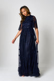 Callie Navy Floral Embroidered Maxi Dress