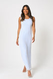 Celeste Blue Embellished Maxi Dress with Detachable Cape