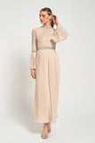 Celia Nude Embellished Maxi Dress