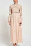 Celia Nude Embellished Maxi Dress