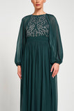 Celyn Green Embellished Maxi Dress