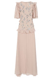 Chloe Blush Floral Embellished Maxi Dress
