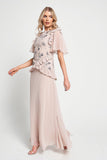 Chloe Blush Floral Embellished Maxi Dress