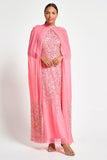 Cora Sequin Maxi Dress with Detachable Cape - Strawberry Pink