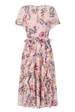 Corinna Pink Floral Print Midi Dress