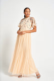 Cynthia Peach Embellished Maxi Dress