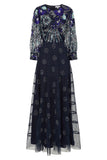 Dahlia Navy Floral Embellished Maxi Dress
