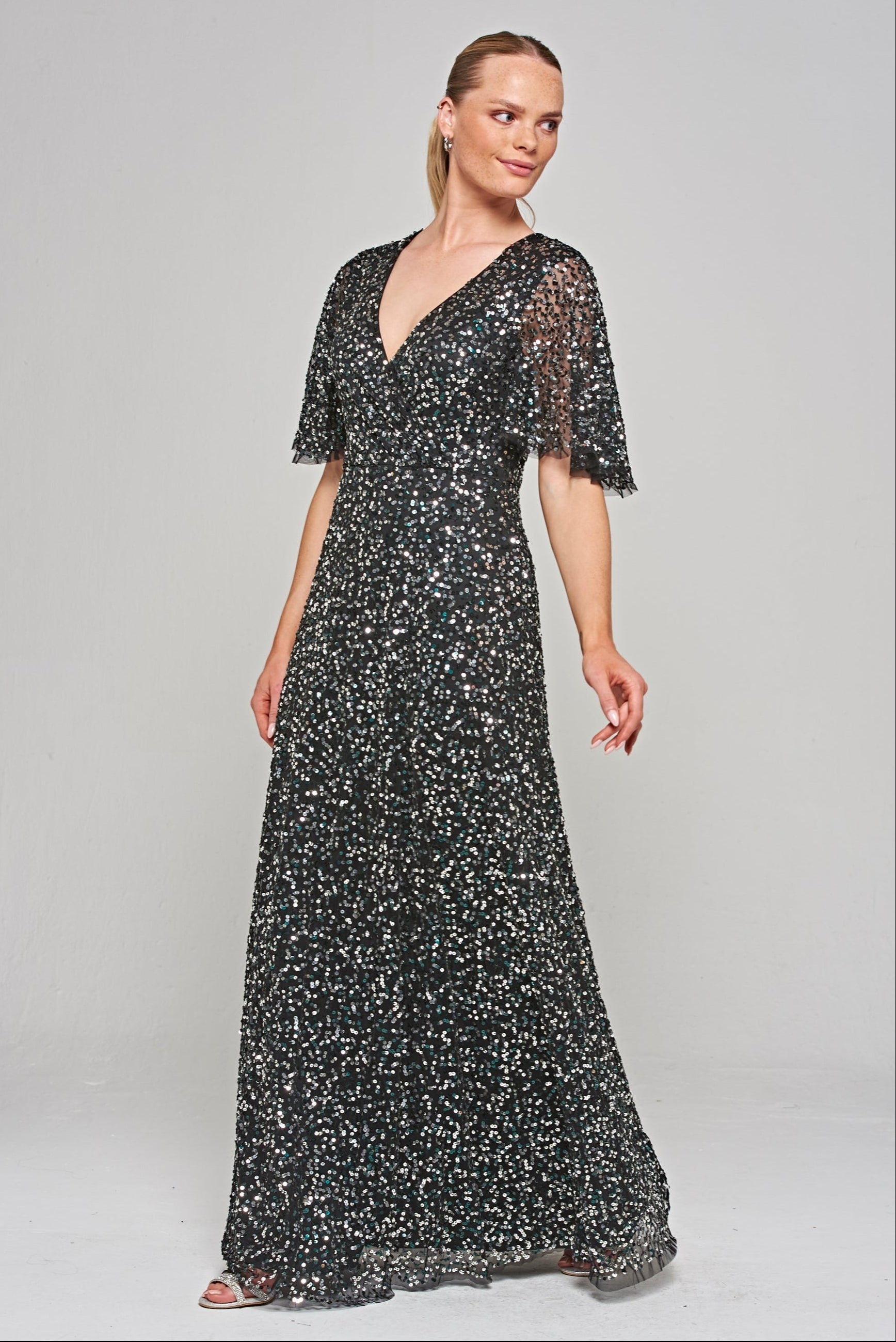 Dana Sequin Maxi Dress - Black