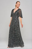 Dana Sequin Maxi Dress - Black