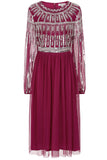 Debra Embellished Midi Dress - Purple