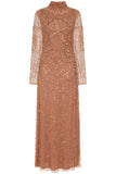 Edina Bronze Embellished Maxi Dress
