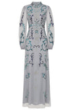 Eiden Grey Embellished Maxi Dress