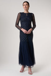 Ellen Navy Embellished Maxi Dress