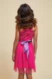 Bianca pink girls’ occasion dress with embroidered bodice and tulle skirt