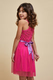 Bianca pink girls’ occasion dress with embroidered bodice and tulle skirt