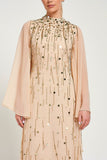 Faye Nude Gold Embellished Maxi Dress
