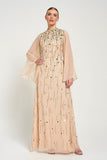Faye Nude Gold Embellished Maxi Dress