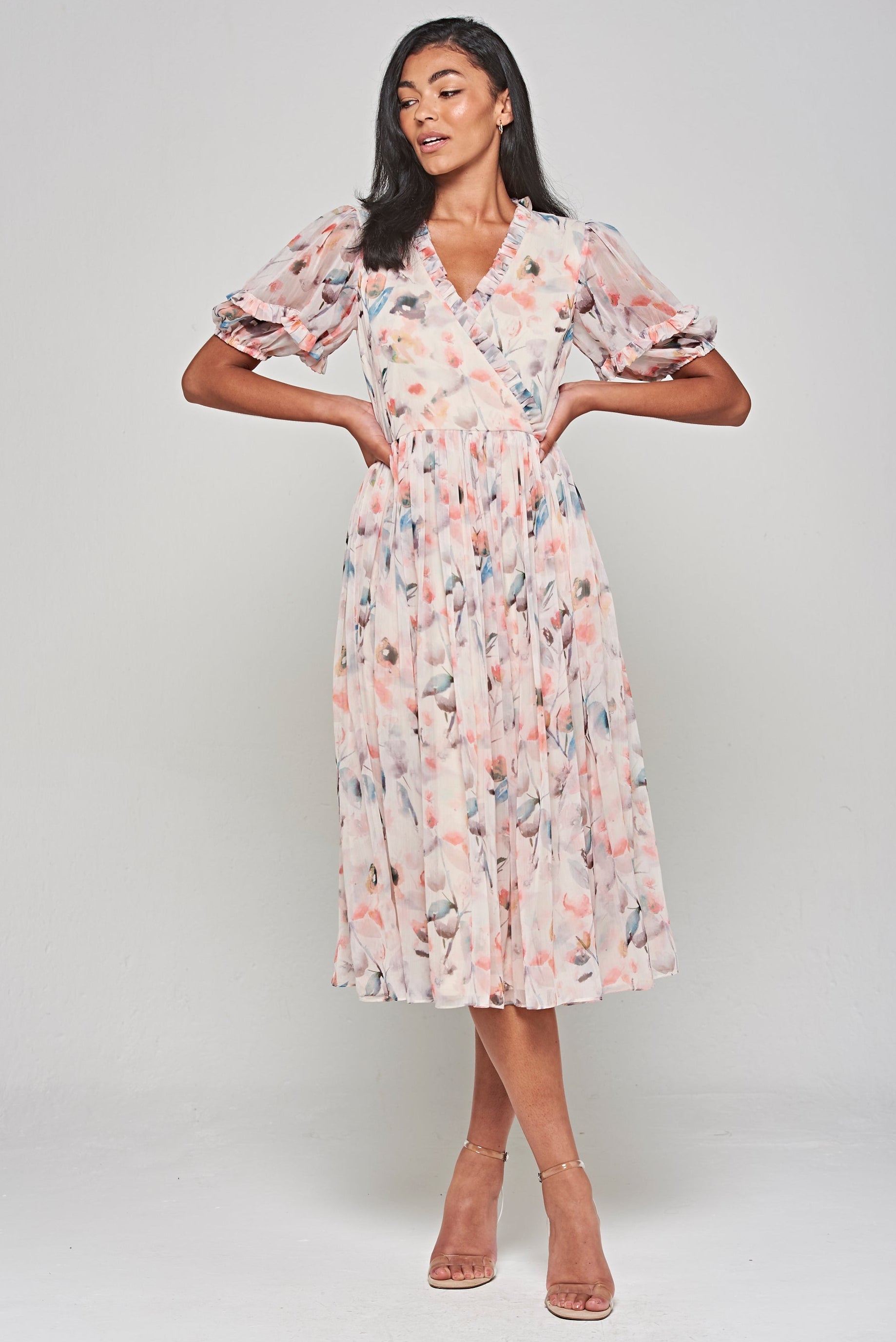 Fleur Floral Print Midi Dress