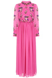 Freya Pink Floral Embroidered Midaxi Dress