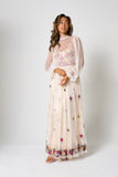 Gaia Champagne Floral Embroidered Maxi Dress