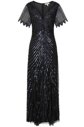 Irene Embellished Maxi Dress - Black