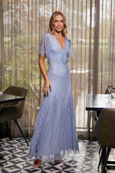 Irene Embellished Maxi Dress - Celestial Blue