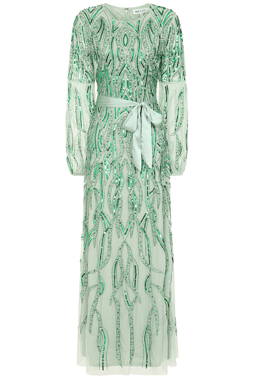 Isabella Green Embellished Maxi Dress