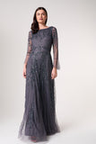 Jora Charcoal Embellished Maxi Dress