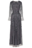 Jora Charcoal Embellished Maxi Dress