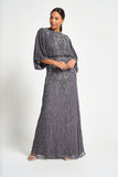 Judith Embellished Maxi Dress with Batwing Sleeves - Charcoal Grey
