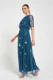Juniper Teal Embellished Maxi Dress