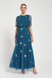 Juniper Teal Embellished Maxi Dress
